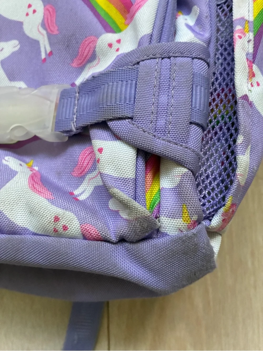 Pottery Barn Purple Unicorn Kids Backpack with Rainbows - GUC